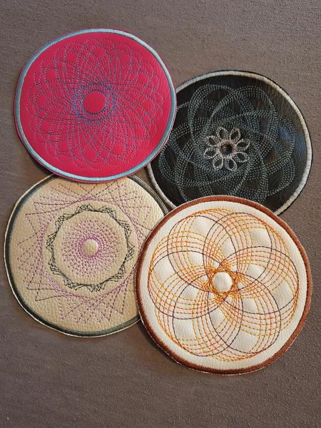 ITH Stickdatei Untersetzer und Glasabdeckung Spiro